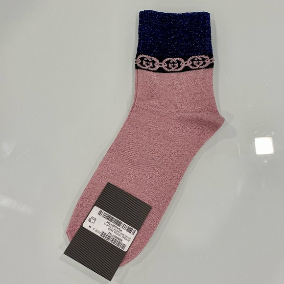 Gucci Interlocking GG Logo Chain Socks - Picture 5 of 11